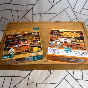 Buffalo Games Charles Wysocki Jigsaw Puzzle 1000pc Fall Autumn Lot of 2 READ
